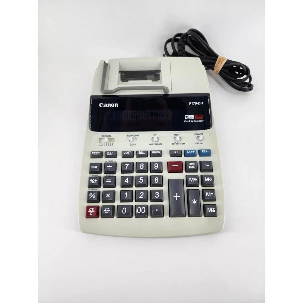 Canon P170-DH 12 Digit 10 Key Adding Business Machine Calendar Clock Calculator